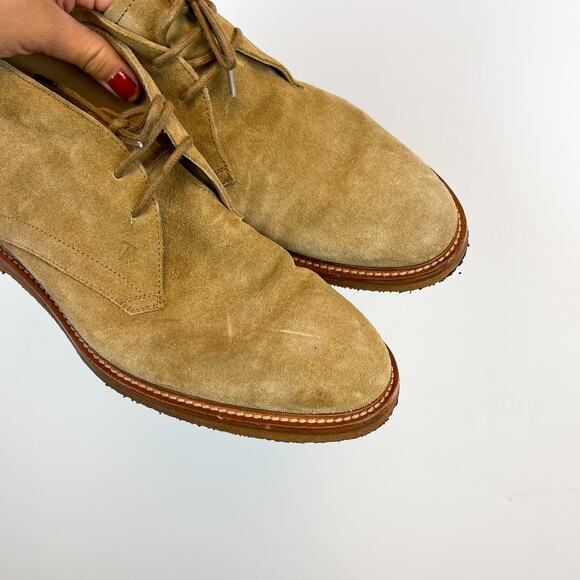 Tod’s Mens Size 8 Chukka Suede Leather Ankle Boots Tan - Picture 2 of 9